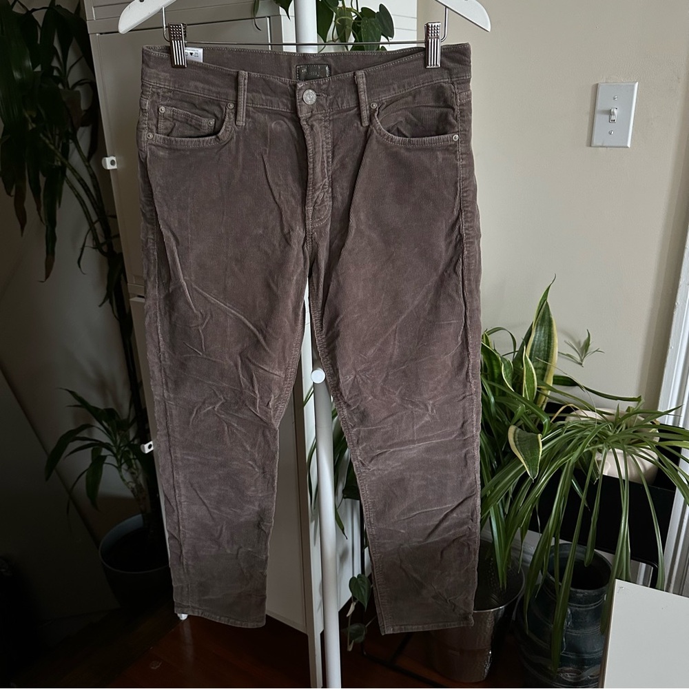 Mother The Dropout in Hopscotch Brown Corduroy Jeans Size 28